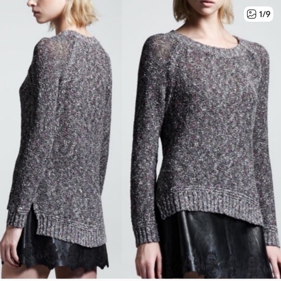 Rag & Bone Speckled Gray Crew Neck Sweater - Picture 1 of 11